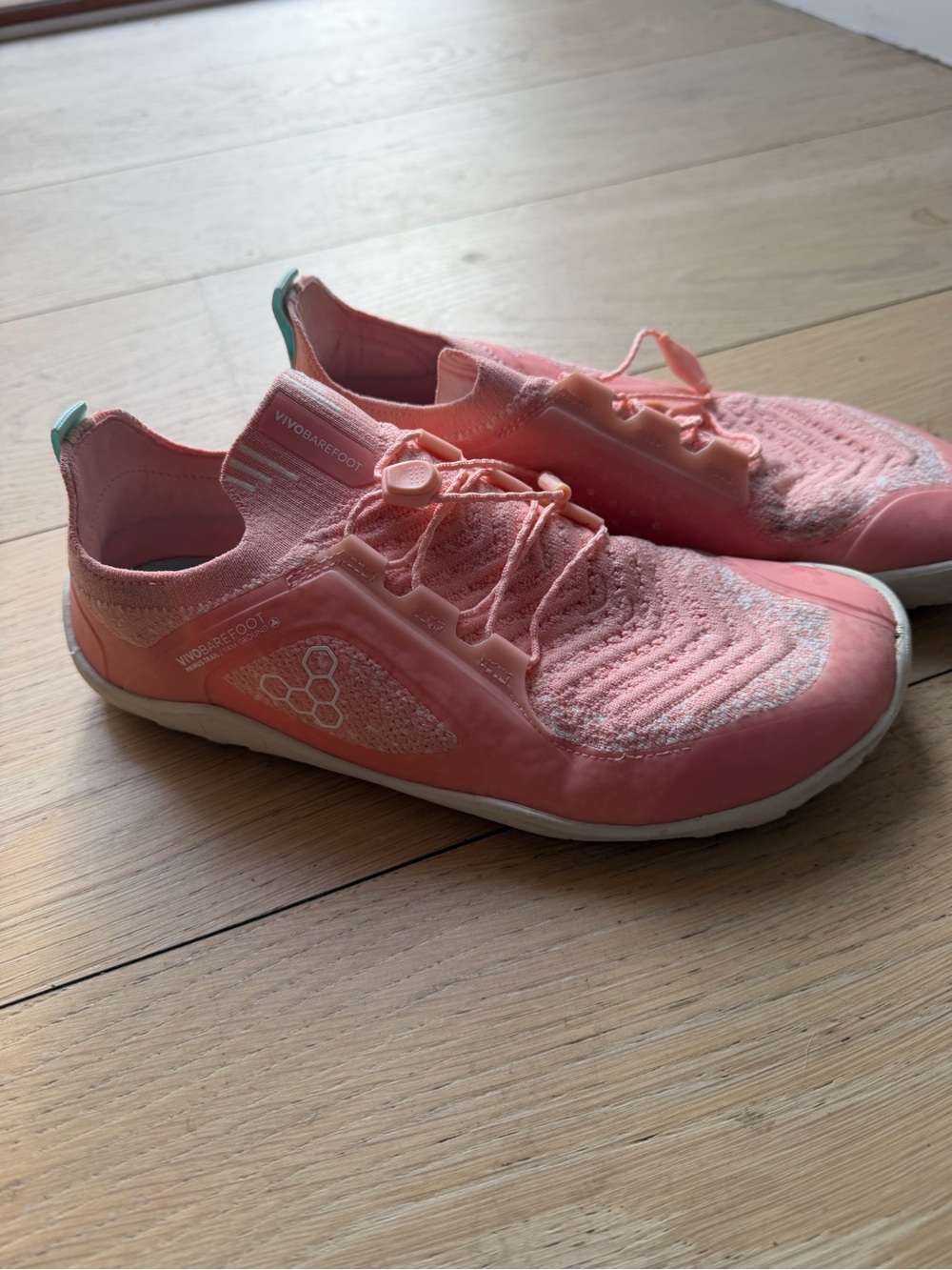 Womens Vivobarefoot Primus Trail Knit Peach Melba Pink Multicolor Barefoot Shoes